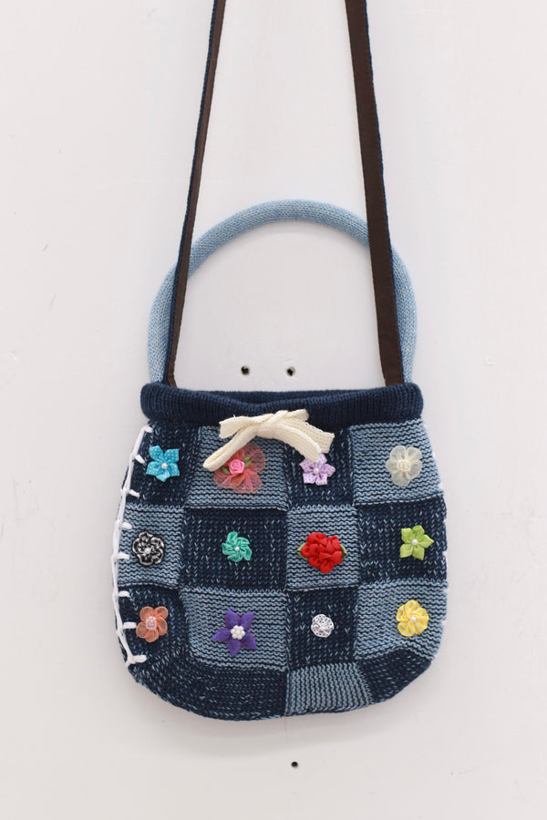 YANYAN KNITS 25 Autumn/Winter Embellished Plaid Clutch YYK-YYW25-0822-DENIM